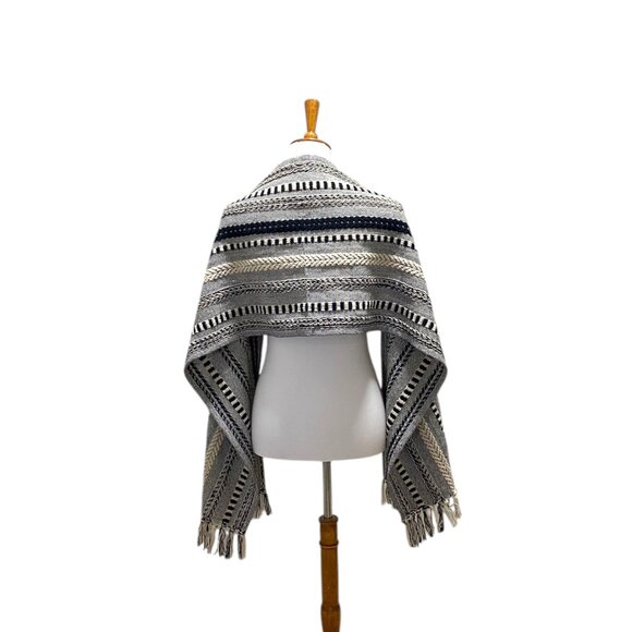 Design Imports Tribal Scarf Cream/Black One Size - Picture 12 of 14